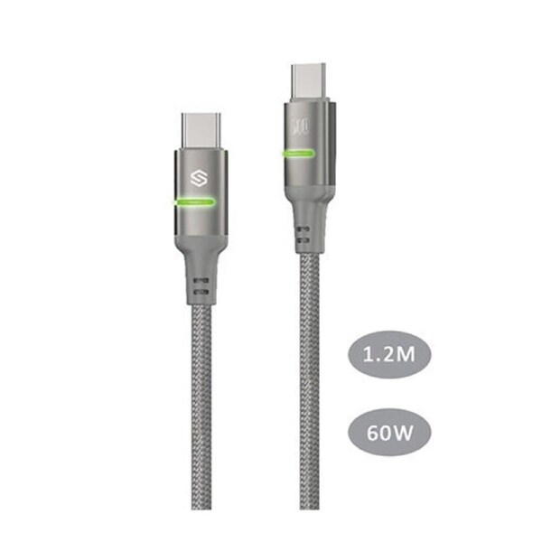 Sansai IPH-C804 Soft LED Light USB C to USB C 60W 20V-3A Fast Charging Cable 1.2m