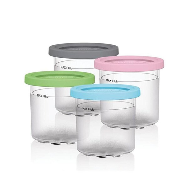 Nevenka 4 Pcs Ice Cream Maker with Lid 500ml BPA-Free & Dishwasher Safe