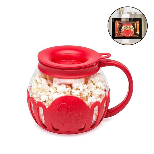 Nevenka Microwave Popcorn Popper 3L BPA Free with Temperature Safe Glass