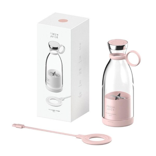 Nevenka Portable Mini Blender for Fresh Juice with Magnetic Wireless Charging-Pink