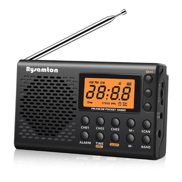 Shortwave Radio with Digital Display Black