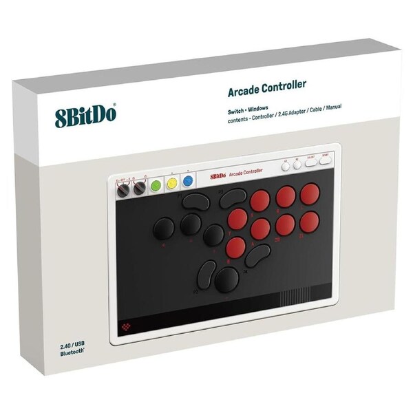 8BitDo Wireless All-Button Arcade Controller for Switch, Switch 2, PC (NES Edition)