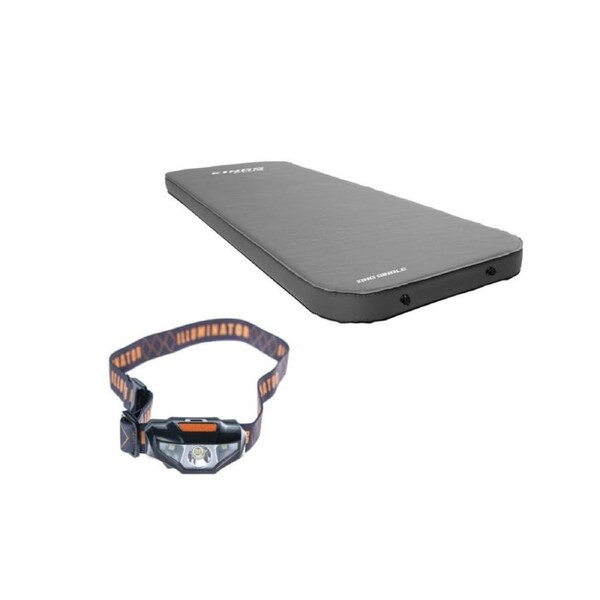 Kings Premium Self-Inflating Mattress Single + Illuminator LED Head Torch