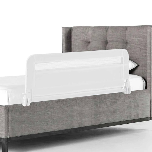 Costway Babies Bed Rail Cot Guard King Queen Size 1M Foldable Bedrail Guardrail w/Security Strap White