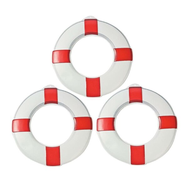Life Preserver Wall Decorations (Pack of 3)