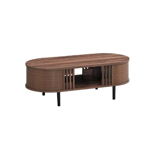 Design Square Kassy Open Shelf Wooden Tea Coffee Table Walnut