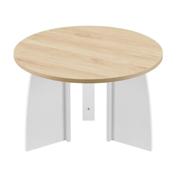 Design Square Alfie Wooden Round Coffee Tea Table 70cm oak/White