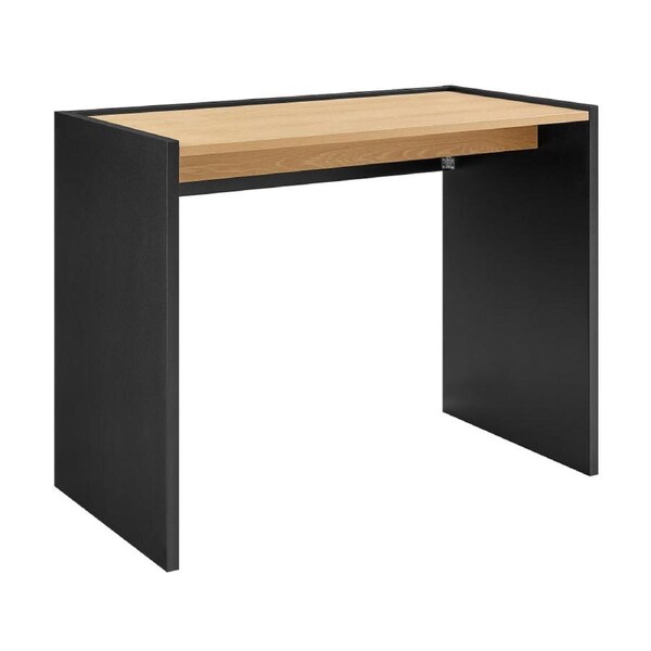 Design Square Valor Small Compact Study Writing Computer Working Office Desk Table 100cm Oak/Black