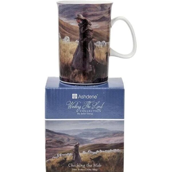 Ashdene Checking the Mob Single Bone China Coffee Mug