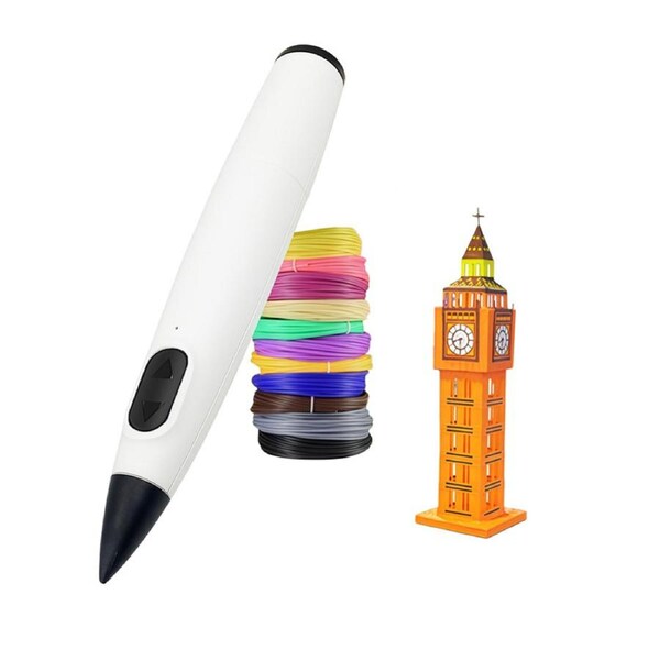 Nevenka 3D Printing Pen Child Safe Low Temperature Printing Pen for Kids 6+-White