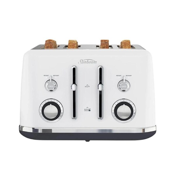 Sunbeam 4 Slice Toaster - Bread Toast Maker Kitchen Toasting Machine - 1950W Electric Toasting Portable Kitchen Benchtop