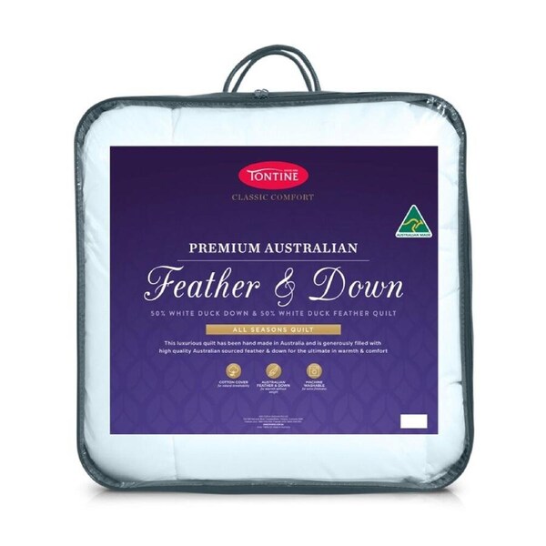 Tontine 50/50 Australian Feather And Down Quilt Duvet All Seasons Doona Double
