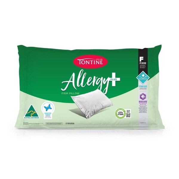 Tontine Allergy Plus Stain Ease Pillow High & Firm Athsma Friendly Standard