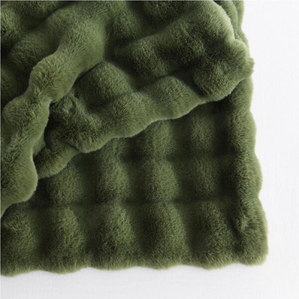 Eden Forest Green Faux Fur Cushion