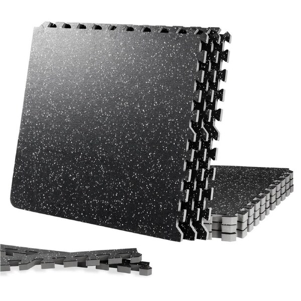 CyclingDeal Quality Puzzle Exercise Tiles Mat - 6pk 60x60cm Interlocking Rubber 20mm Thick Non-Slip Floor Protection for Home Gym Workout Equipment