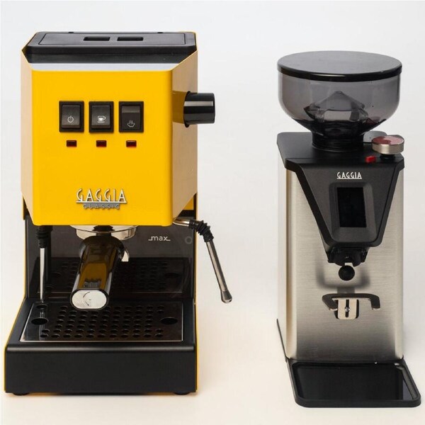 Gaggia Classic E24 Yellow Coffee Machine & Coffee Grinder Package