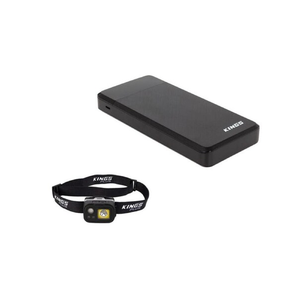 Kings 20,000 mAH Lithium Portable Power Bank + Premium Head Torch