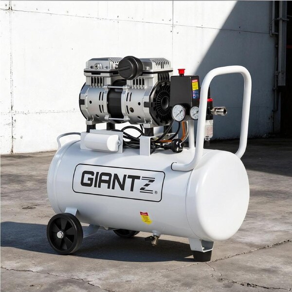 Giantz 30L Air Compressor Quiet 0.75HP Oil-Free Portable Tyre Inflator 40L/Min for Garage