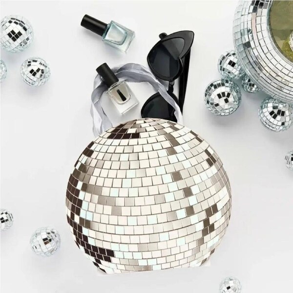 Silver Disco Ball Party Bags 5pk