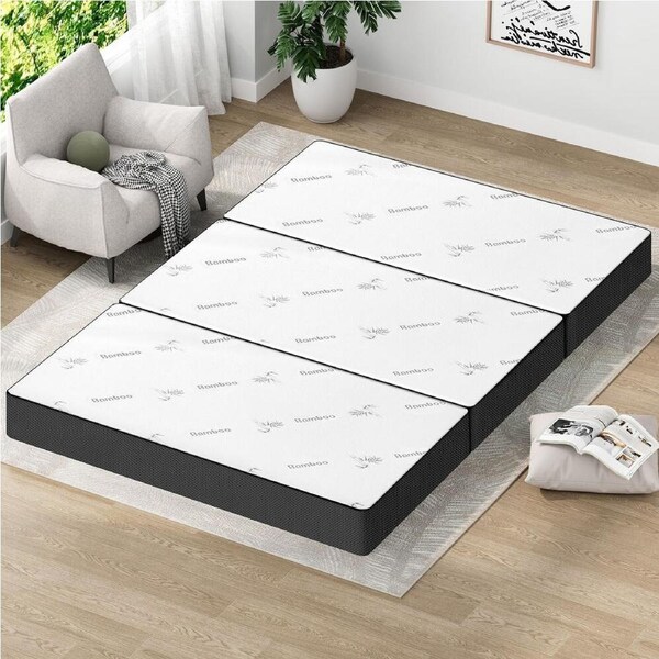 3-Fold STARRY EUCALYPT Folding Mattress Mesh Fabric FoldableFoam Portable Double