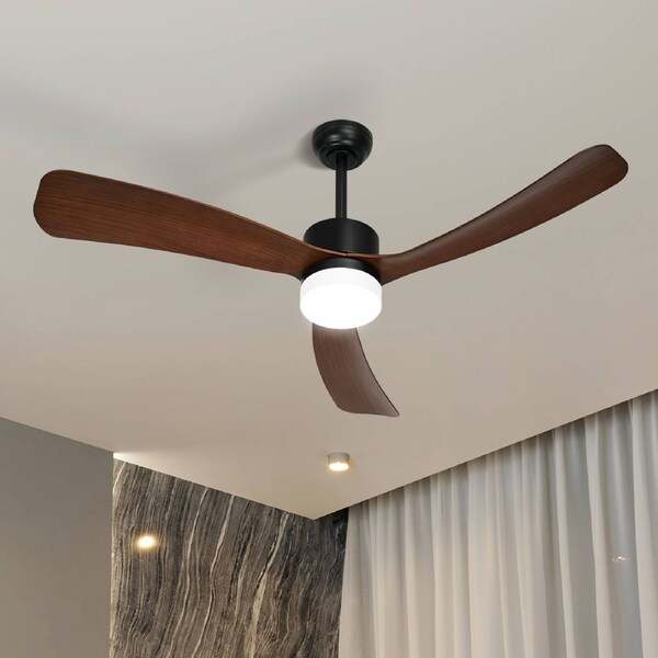 Vevare 52" Ceiling Fan With Light DC Motor 5 Speed Fans Remote Control Walnut