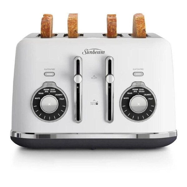 Sunbeam 4 Slice Toaster - Retro Bread Toast Maker Kitchen Toasting Machine - 1950W Electric Toasting Portable Kitchen Benchtop Appliance