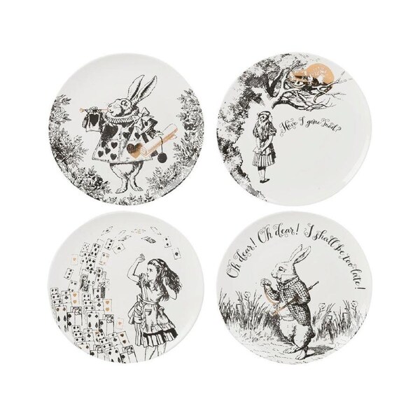 Mikasa x V&A Alice In Wonderland Side Plates - Set of 4 - Gift Boxed