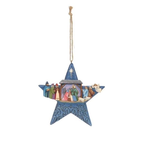 Heartwood Creek by Jim Shore - Star with Nativity Christmas Hanging Ornament 11cm