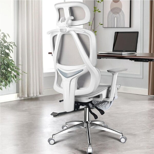 ALFORDSON Ergonomic Office Chair Mesh Seat Gaming White Grey