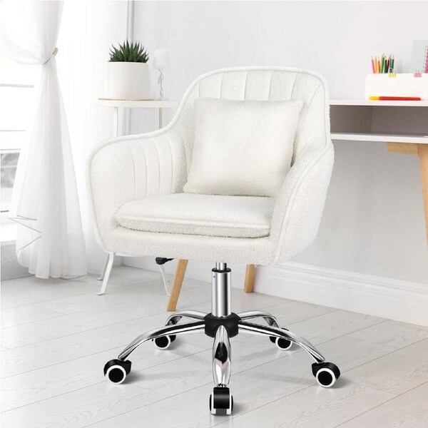 ALFORDSON Boucle Office Chair Orla White