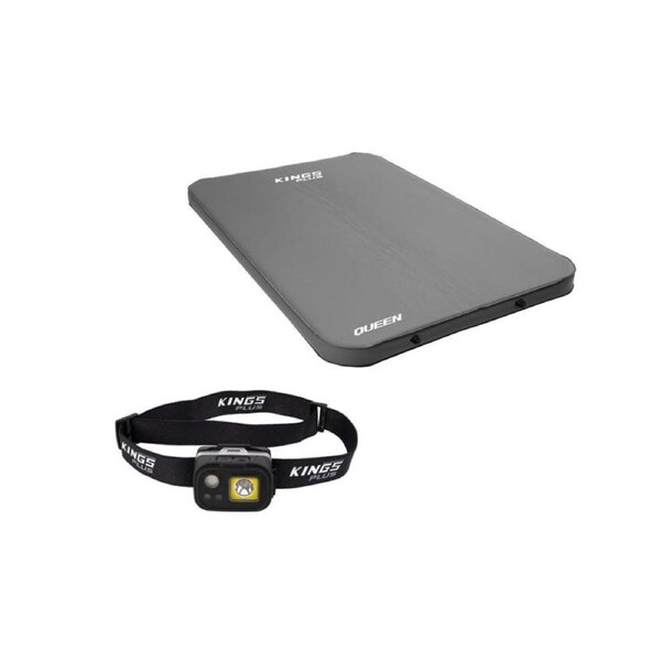 Premium Self-Inflating Mattress Queen Size+ Premium Head Torch