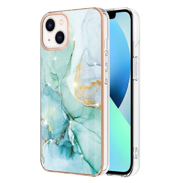 Green Marble Bling Pattern Slim TPU Gel Case Cover For iPhone 14 Plus