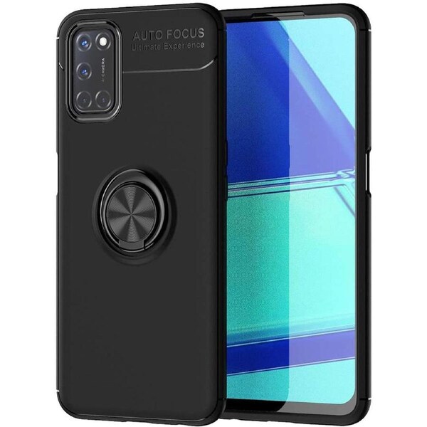 Slim Armor Metal Circle Case For Oppo A72 - Black