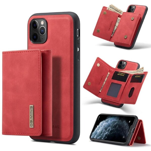 DG.Ming M2 Series 3 Fold Wallet For iPhone 11 Pro Max - Red