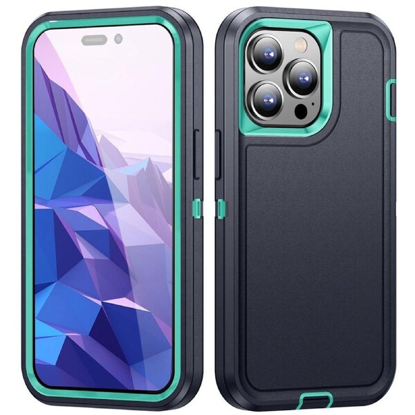 Tradies Case For iPhone 15 Pro - Dark Blue Heavy Duty Shockproof Defender Military Grade