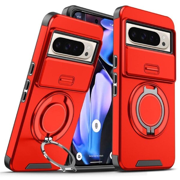 Sliding Camshield Ring Holder For Google Pixel 9 Pro XL - Red