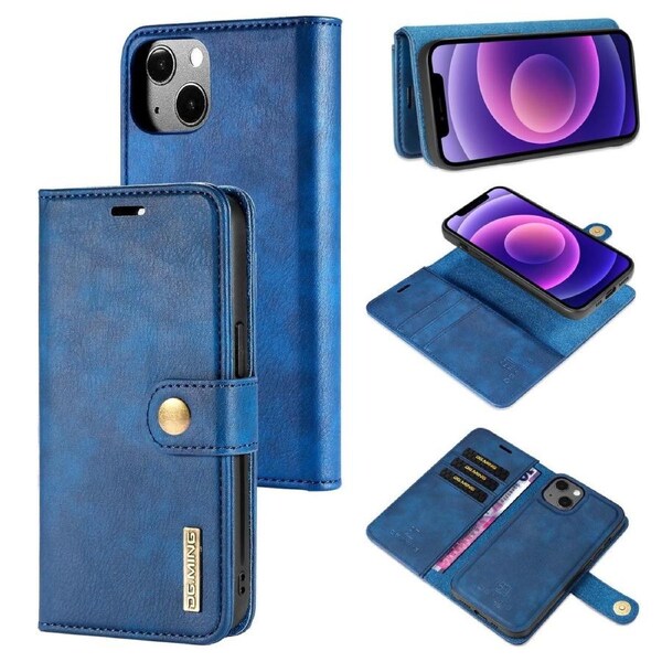 DG.Ming Wallet with Magnetic Case For iPhone 13 Mini - Blue