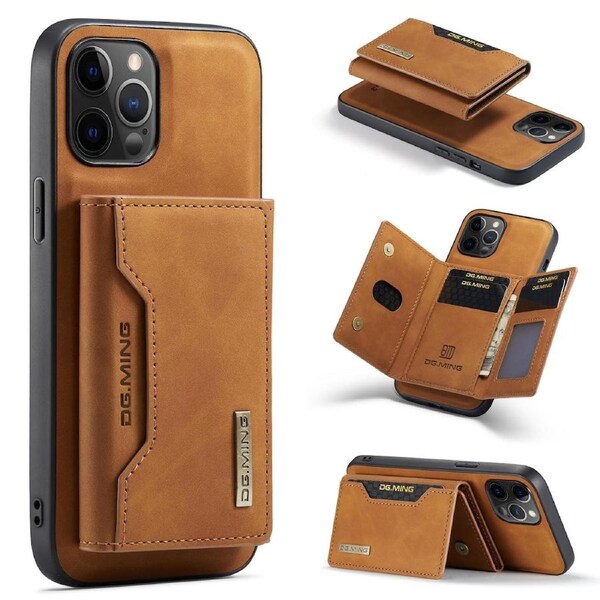 DG.Ming M2 Series 3 Fold Wallet For iPhone 12 - Brown