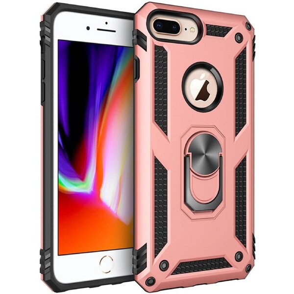 Metal Ring Shock Proof Case For iPhone SE 2020 - Rose Gold