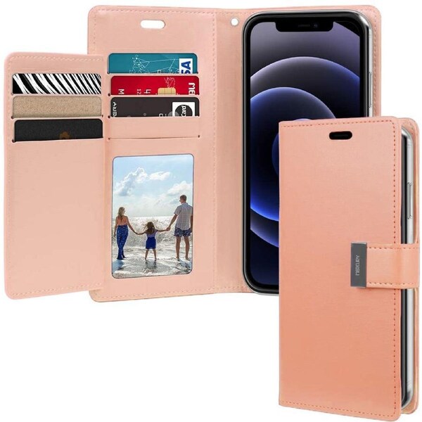 Goospery Mercury Rich Diary For iPhone 11 Pro Max - Rose Gold Wallet Phone Case Cover Magnetic Closure