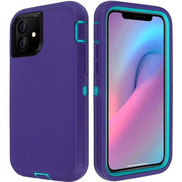 Tradies Case For iPhone 11 - Purple / Blue Heavy Duty Shockproof Defender Military Grade