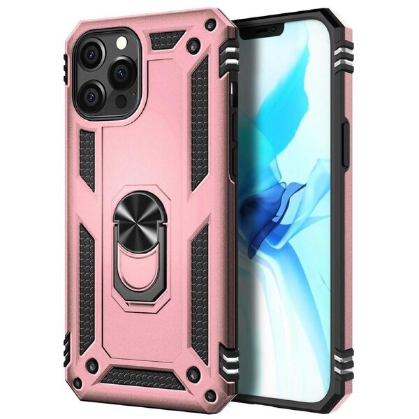 Metal Ring Shock Proof Case For iPhone 12 Pro Max - Rose Gold