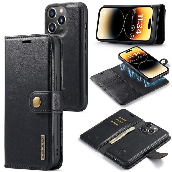 DG.Ming Wallet with Magnetic Case For iPhone 14 Pro - Black