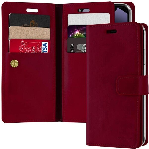 Goospery Mercury Mansoor For iPhone 12 Mini - Wine Diary Wallet Phone Case