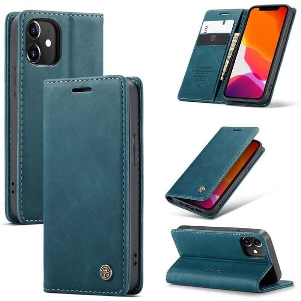 CaseMe 013 Series Slim Compact Wallet Phone Case For iPhone 12 - Blue