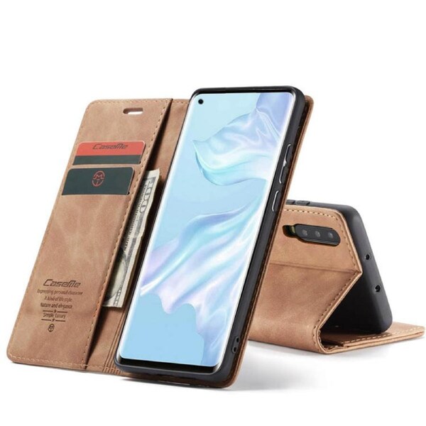 CaseMe 013 Series Slim Compact Wallet Phone Case For Huawei Nova 5T - Brown