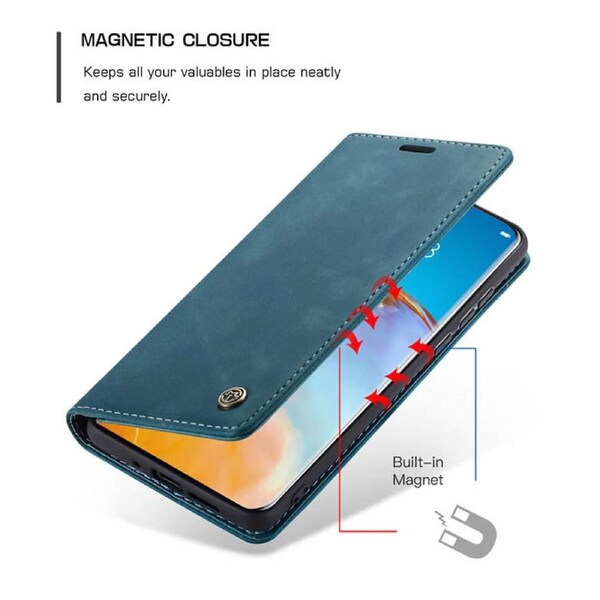 CaseMe 013 Series Slim Compact Wallet Phone Case For Huawei P40 Pro - Blue