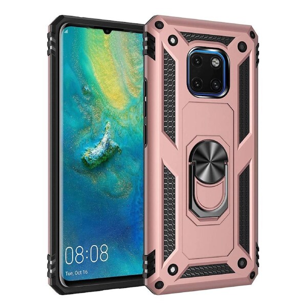 Metal Ring Shock Proof Case For Huawei Mate 20 - Rose Gold