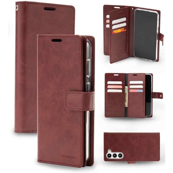 Goospery Mercury Mansoor For Galaxy A16 5G - Wine Diary Wallet Phone Case