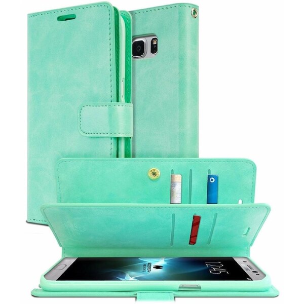 Goospery Mercury Mansoor For Galaxy S10 - Mint Green Diary Wallet Phone Case
